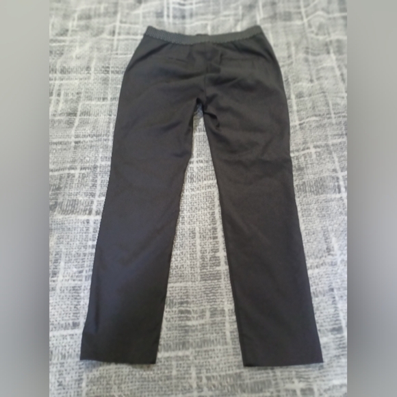 Zara Black Mid Rise Straight Leg Crop Ankle Office Trousers Dress Pants Size L - Picture 4 of 8